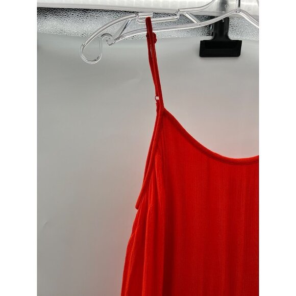 Old Navy Women's Spaghetti Strap Shift Dress Orange Size Small Side Zip - Picture 3 of 9